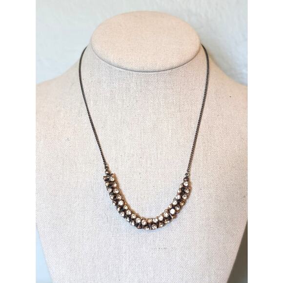 NWT Fossil Tubular Crystal Bronze Necklace - Picture 6 of 6